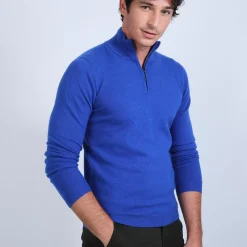 Maison Montagut Pulls>Pull Col Zippe En Cachemire 2 Fils - Blaise
