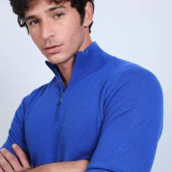 Maison Montagut Pulls>Pull Col Zippe En Cachemire 2 Fils - Blaise