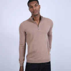 Maison Montagut Pulls>Pull Col Zippe En Cachemire 2 Fils - Blaise