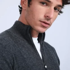 Maison Montagut Pulls>Pull Col Zippe En Cachemire 2 Fils - Blaise