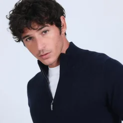Maison Montagut Pulls>Pull Col Zippe En Cachemire 2 Fils - Blaise