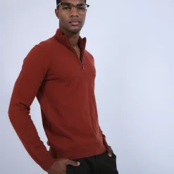 Maison Montagut Pulls>Pull Col Zippe En Cachemire 2 Fils - Blaise