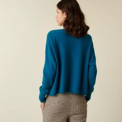 Maison Montagut Pulls>Pull Court Col V En Cachemire Avec Poches - Balba