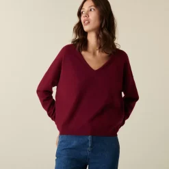 Maison Montagut Pulls>Pull Court Col V En Cachemire Avec Poches - Balba