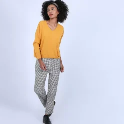 Maison Montagut Pulls>Pull Court Col V En Cachemire Avec Poches - Balba