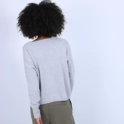 Maison Montagut Pulls>Pull Court Col V En Cachemire Avec Poches - Balba