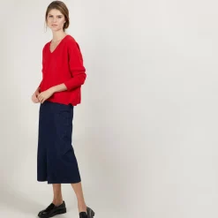 Maison Montagut Pulls>Pull Court Col V En Cachemire Avec Poches - Balba