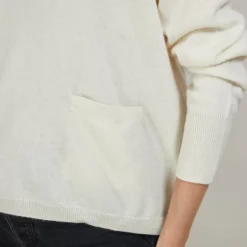 Maison Montagut Pulls>Pull Court Col V En Cachemire Avec Poches - Balba