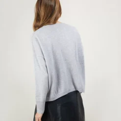 Maison Montagut Pulls>Pull Court Col V En Cachemire Avec Poches - Balba