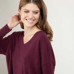 Maison Montagut Pulls>Pull Court Col V En Cachemire Avec Poches - Balba