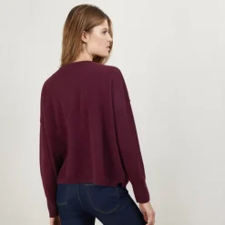 Maison Montagut Pulls>Pull Court Col V En Cachemire Avec Poches - Balba