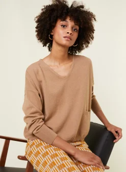 Maison Montagut Pulls>Pull Court En Cachemire Avec Poche - Balba