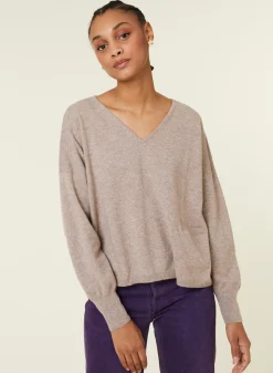 Maison Montagut Pulls>Pull Court En Cachemire Avec Poche - Balba