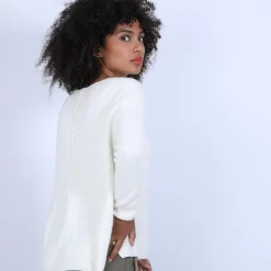 Maison Montagut Pulls>Pull En Cachemire A Col Rond Boutons Dos - Becky