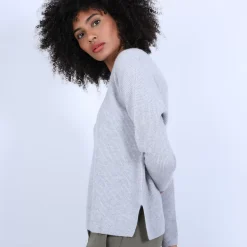 Maison Montagut Pulls>Pull En Cachemire A Col Rond Boutons Dos - Becky