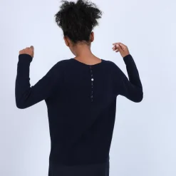 Maison Montagut Pulls>Pull En Cachemire A Col Rond Boutons Dos - Becky
