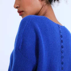 Maison Montagut Pulls>Pull En Cachemire A Col Rond Boutons Dos - Becky