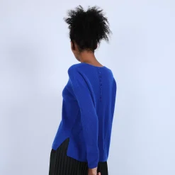 Maison Montagut Pulls>Pull En Cachemire A Col Rond Boutons Dos - Becky