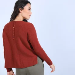 Maison Montagut Pulls>Pull En Cachemire A Col Rond Boutons Dos - Becky