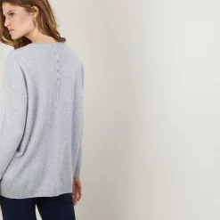 Maison Montagut Pulls>Pull En Cachemire Boutonne Au Dos - Bahia