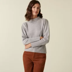 Maison Montagut Pulls>Pull En Cachemire Col Montant En Maille Cotelee - Carene