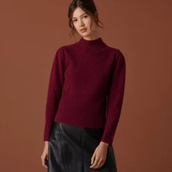 Maison Montagut Pulls>Pull En Cachemire Col Montant En Maille Cotelee - Carene