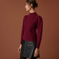 Maison Montagut Pulls>Pull En Cachemire Col Montant En Maille Cotelee - Carene