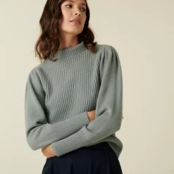 Maison Montagut Pulls>Pull En Cachemire Col Montant En Maille Cotelee - Carene