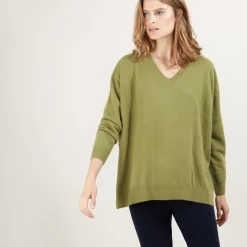 Maison Montagut Pulls>Pull En Cachemire Col V Avec Fentes - Brendao