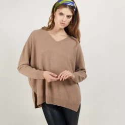 Maison Montagut Pulls>Pull En Cachemire Col V Avec Fentes - Brendao