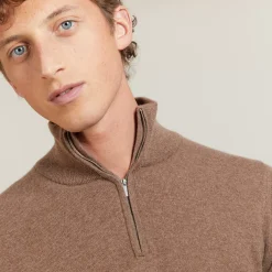 Maison Montagut Pulls>Pull En Cachemire Col Zippe - Blaise