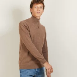 Maison Montagut Pulls>Pull En Cachemire Col Zippe - Blaise