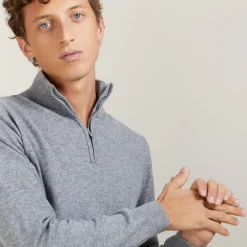 Maison Montagut Pulls>Pull En Cachemire Col Zippe - Blaise