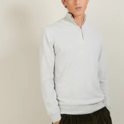 Maison Montagut Pulls>Pull En Cachemire Col Zippe - Blaise
