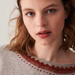 Maison Montagut Pulls>Pull Encolure Brode En Cachemire - Cetanne