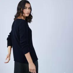 Maison Montagut Pulls>Pull En Laine Et Soie Poche Avant - Bajira