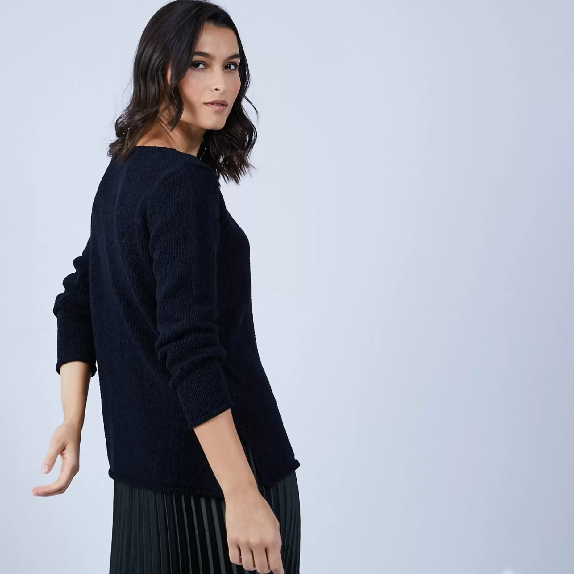 Maison Montagut Pulls>Pull En Laine Et Soie Poche Avant - Bajira