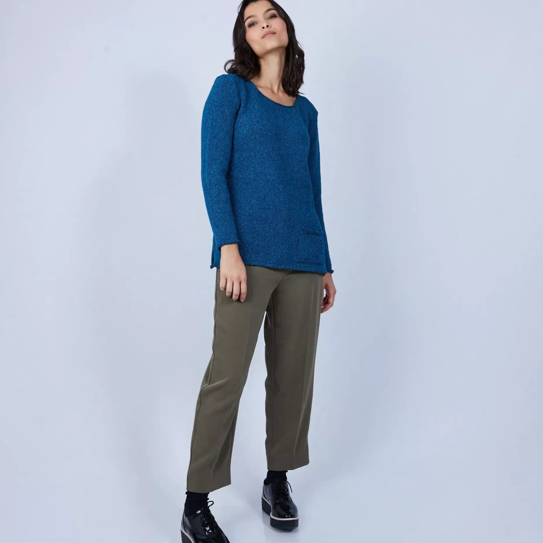 Maison Montagut Pulls>Pull En Laine Et Soie Poche Avant - Bajira