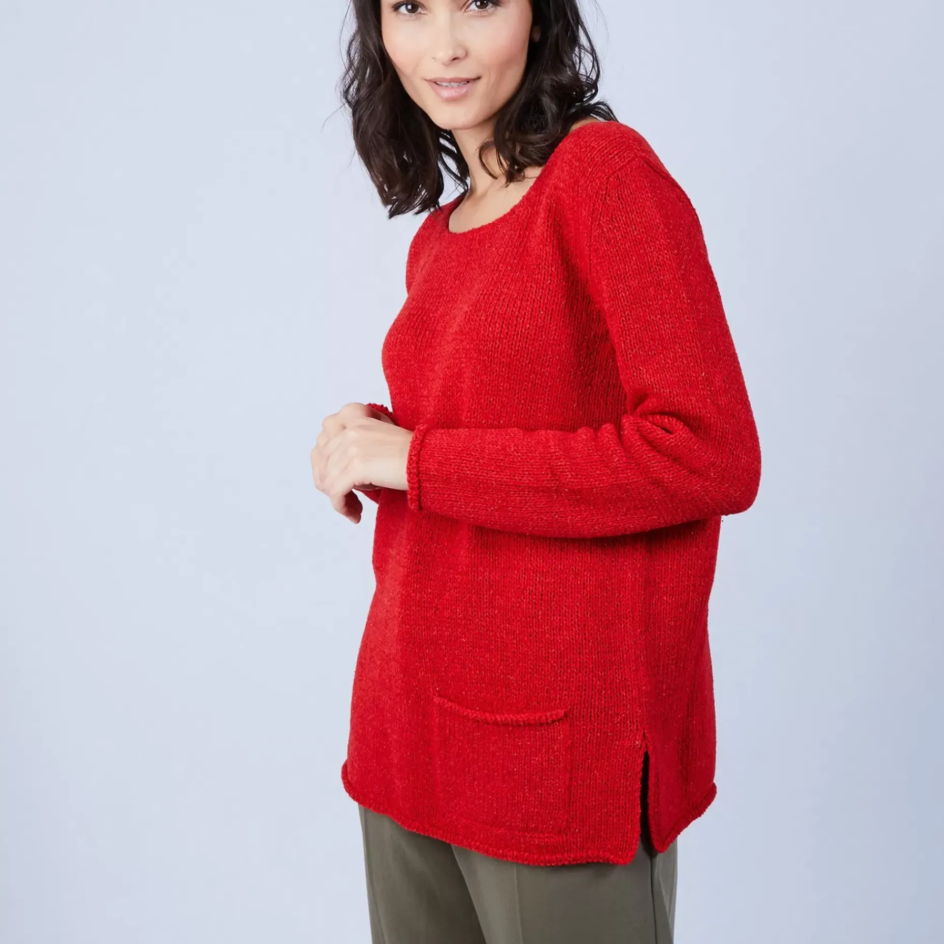 Maison Montagut Pulls>Pull En Laine Et Soie Poche Avant - Bajira