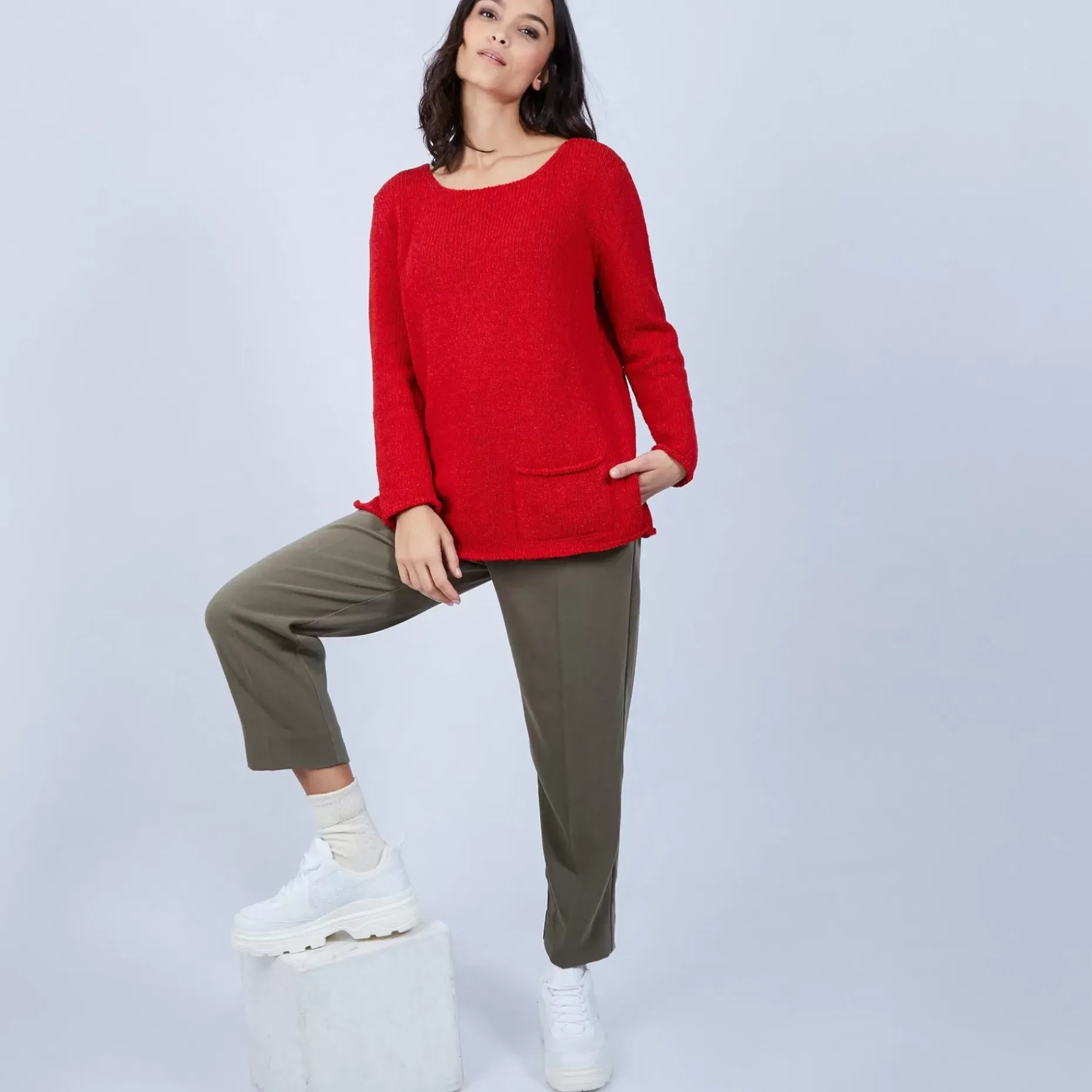 Maison Montagut Pulls>Pull En Laine Et Soie Poche Avant - Bajira