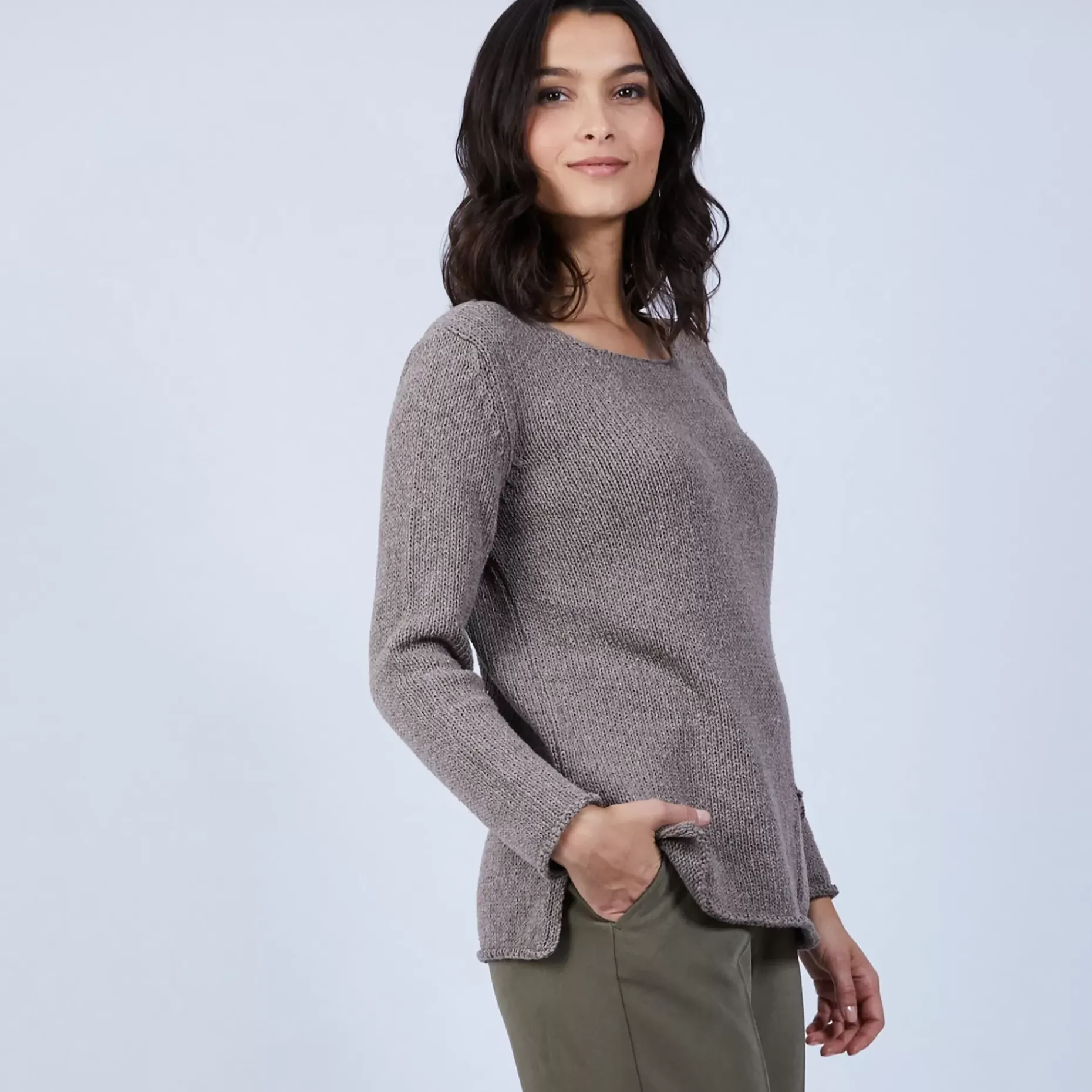 Maison Montagut Pulls>Pull En Laine Et Soie Poche Avant - Bajira