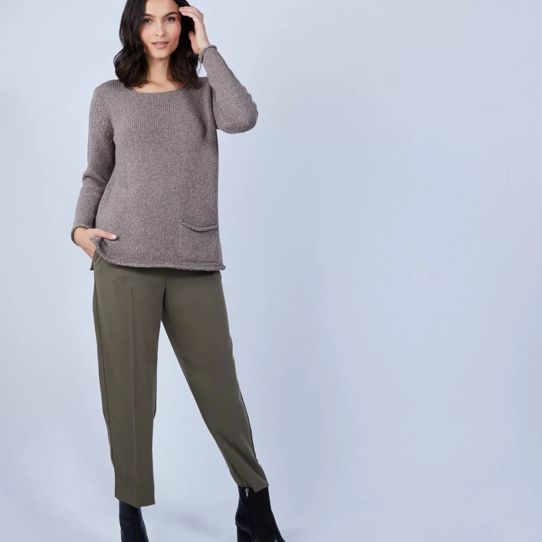 Maison Montagut Pulls>Pull En Laine Et Soie Poche Avant - Bajira