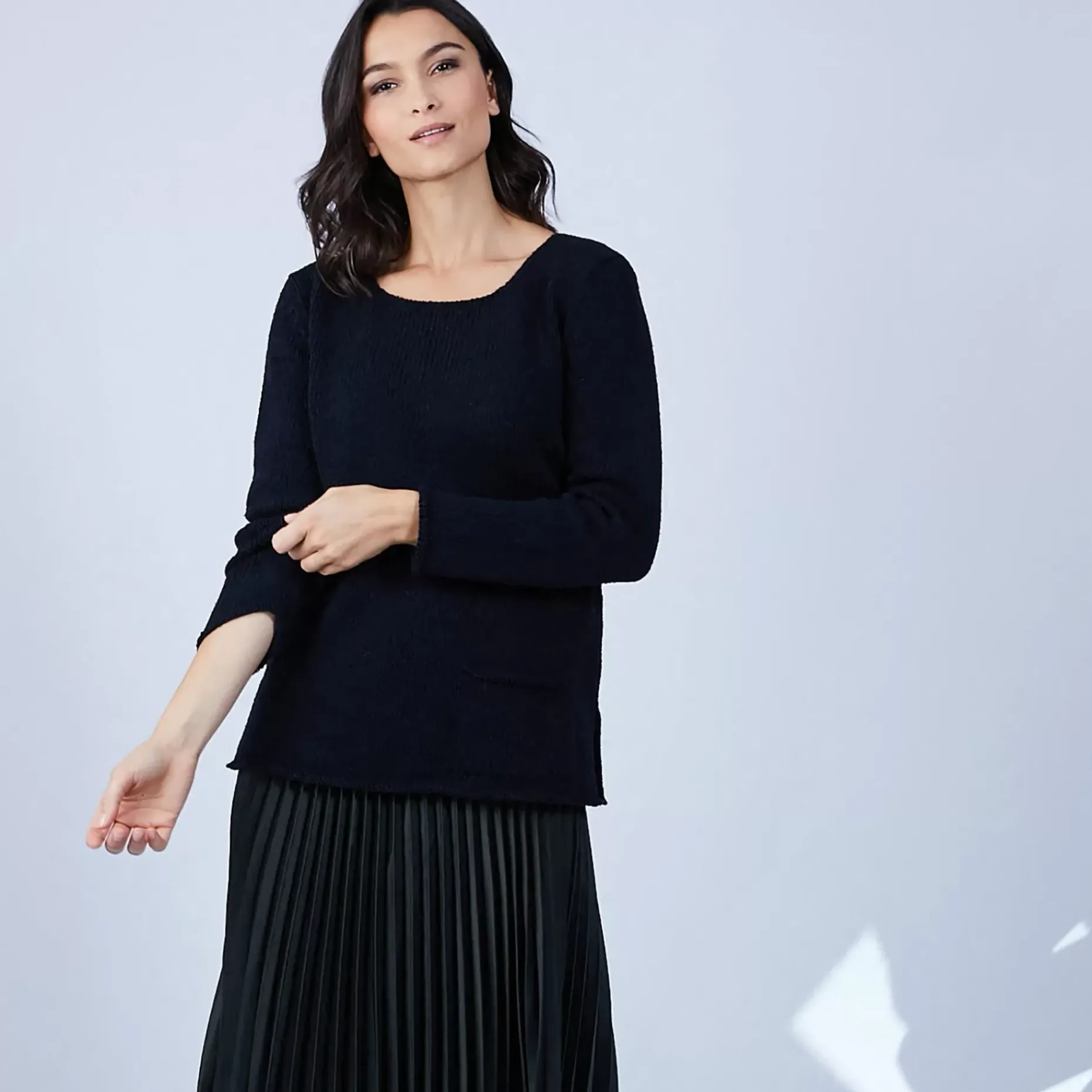 Maison Montagut Pulls>Pull En Laine Et Soie Poche Avant - Bajira
