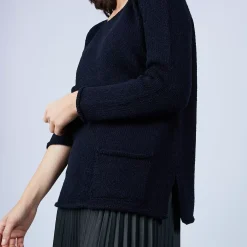 Maison Montagut Pulls>Pull En Laine Et Soie Poche Avant - Bajira