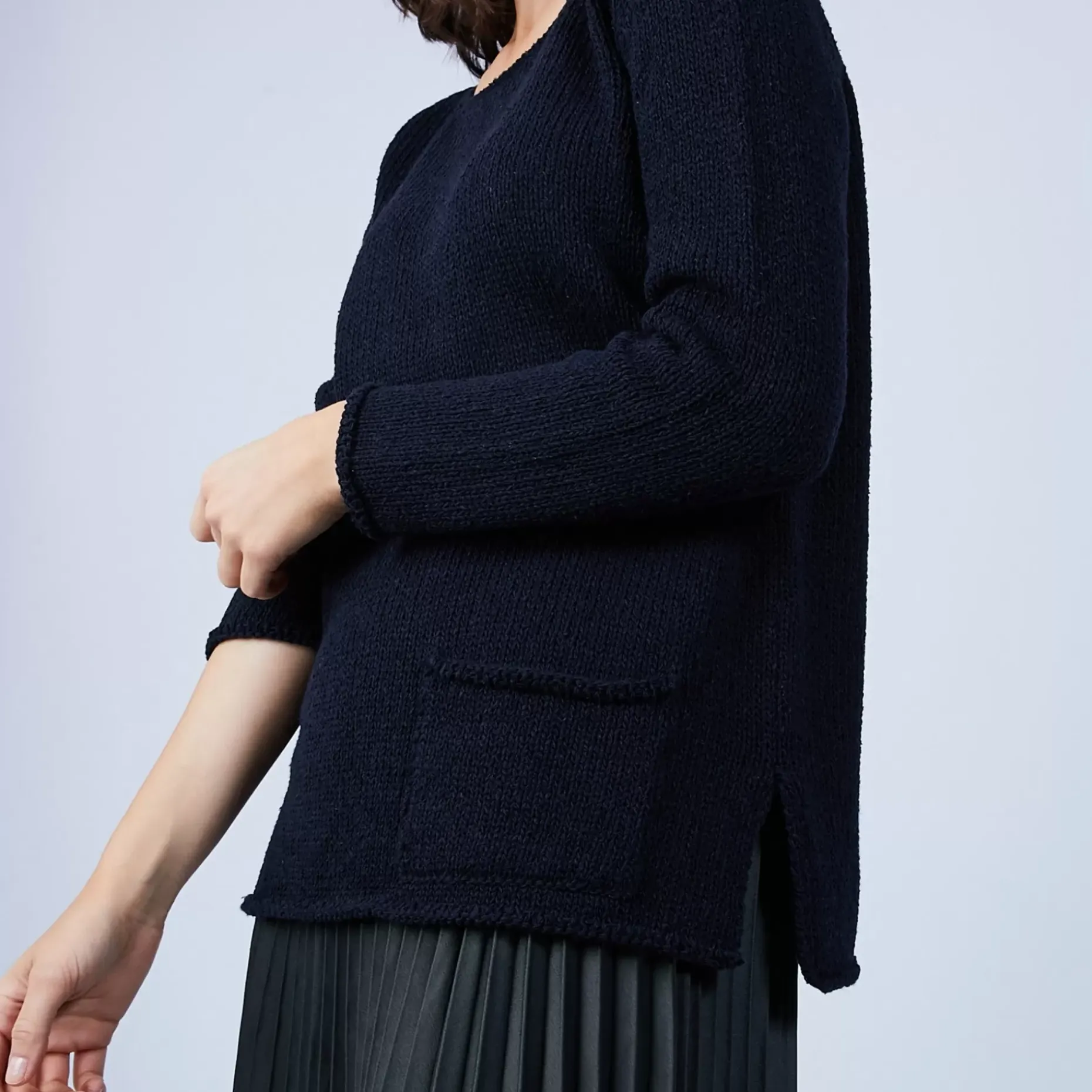 Maison Montagut Pulls>Pull En Laine Et Soie Poche Avant - Bajira