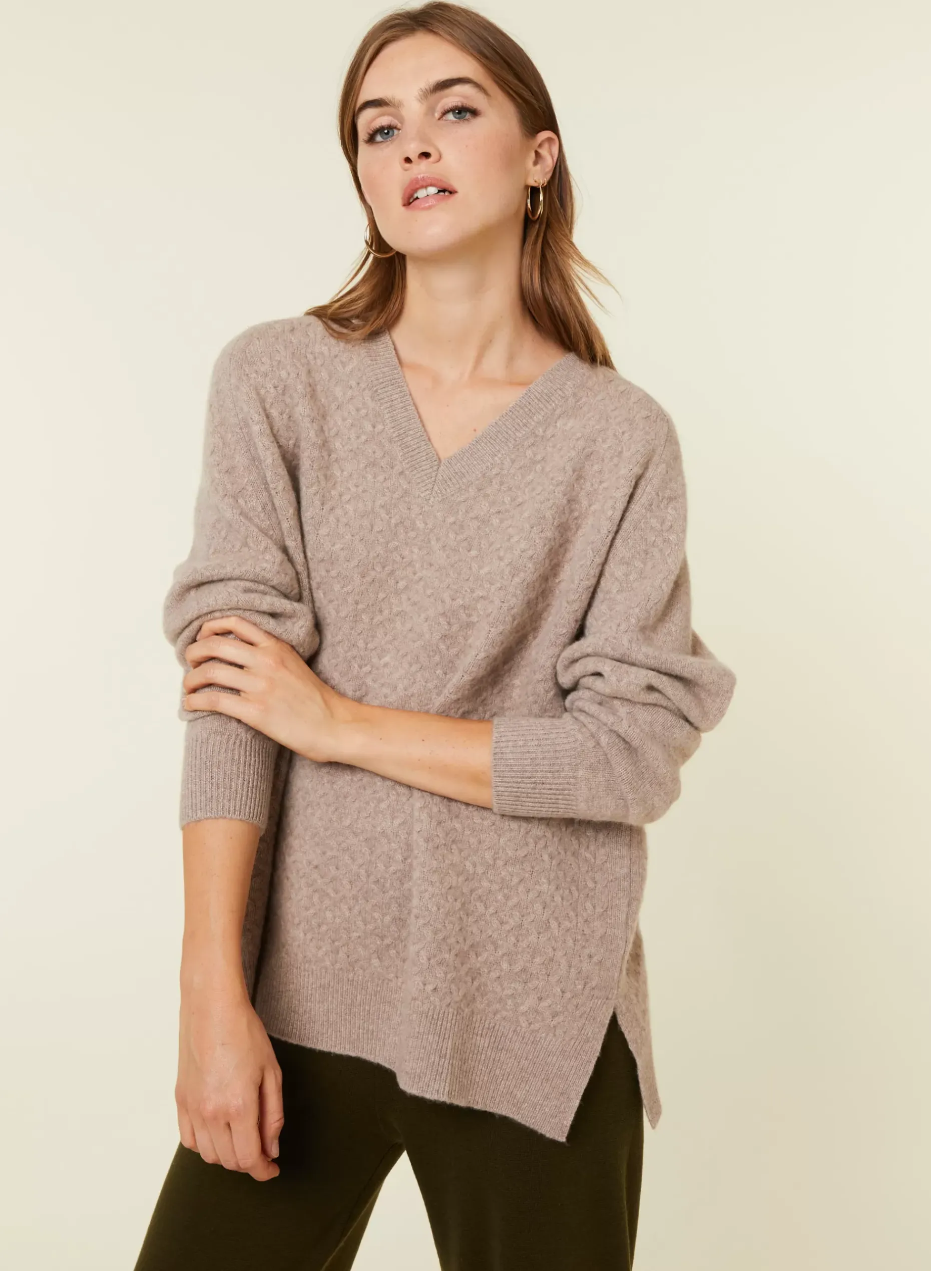 Maison Montagut Pulls>Pull Fentes Jeux De Points Cachemire - Giulia