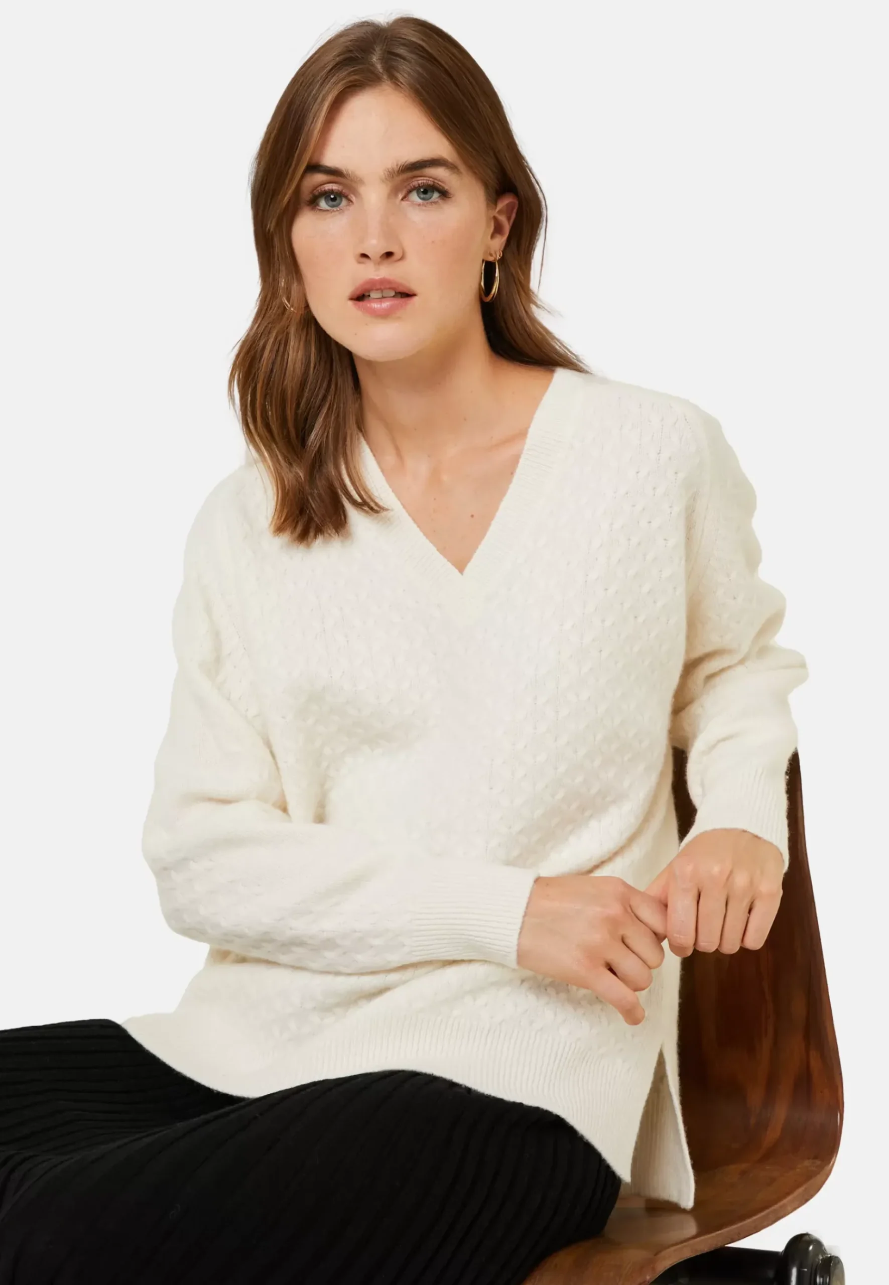 Maison Montagut Pulls>Pull Fentes Jeux De Points Cachemire - Giulia