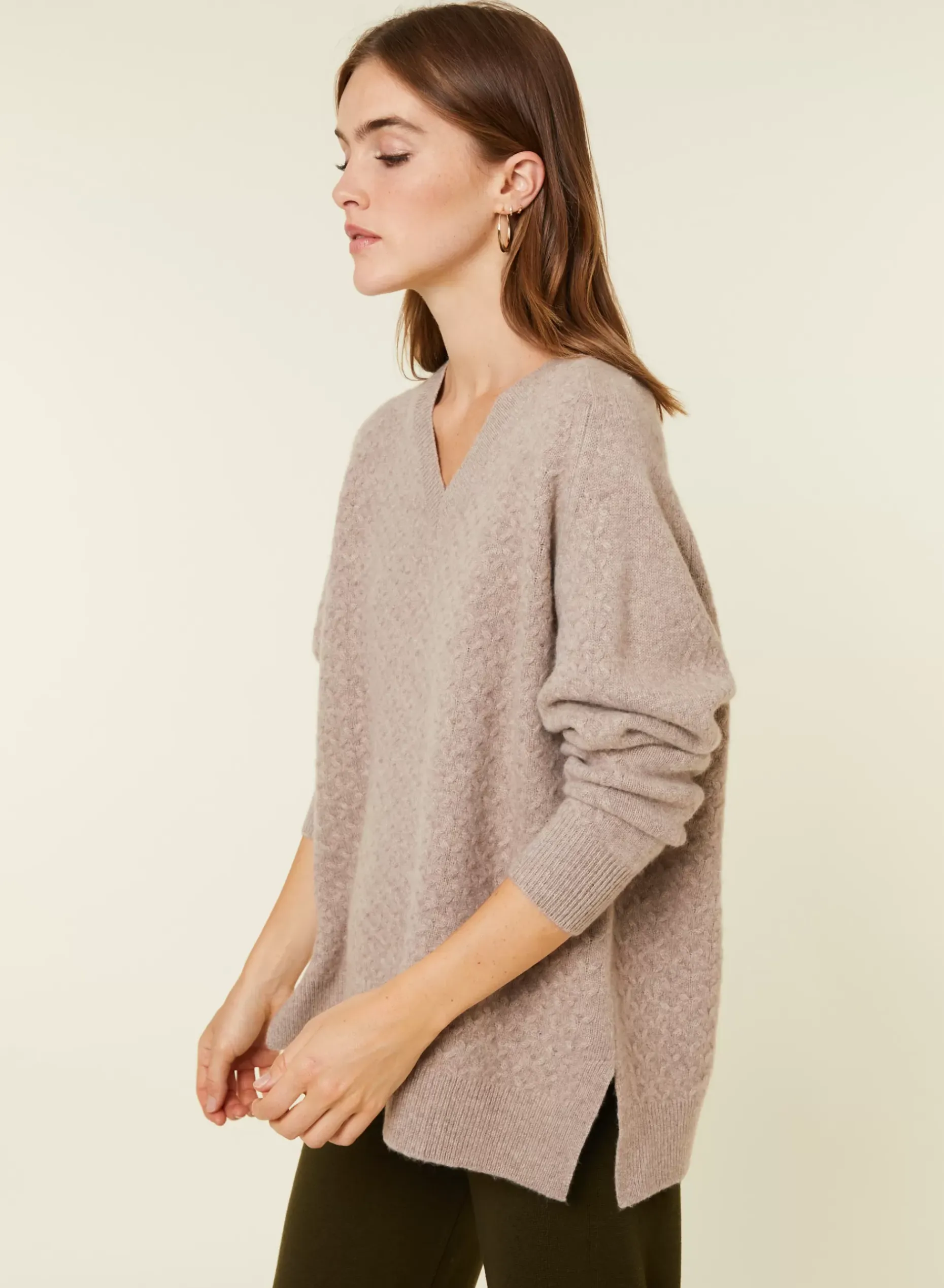 Maison Montagut Pulls>Pull Fentes Jeux De Points Cachemire - Giulia