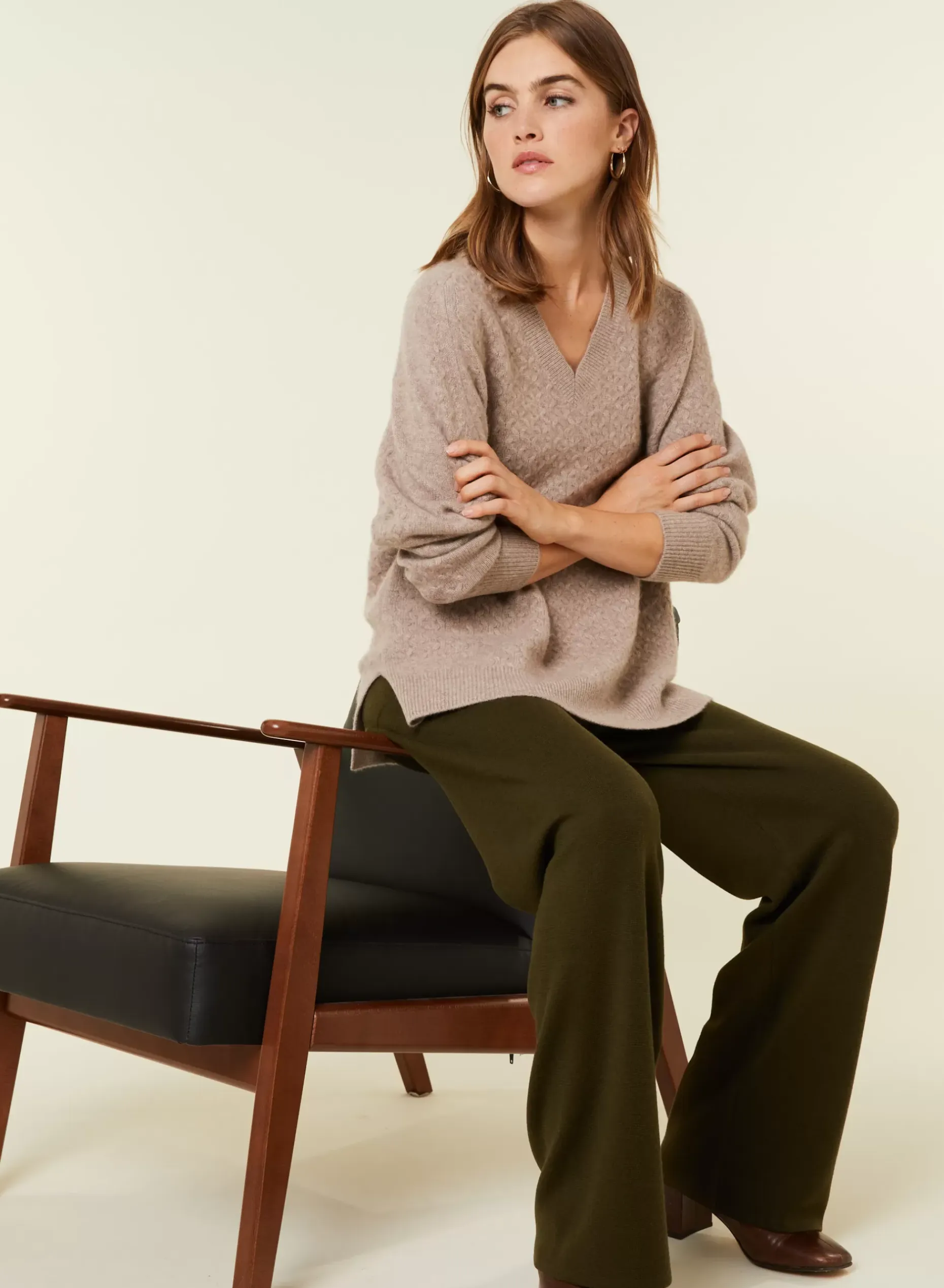 Maison Montagut Pulls>Pull Fentes Jeux De Points Cachemire - Giulia
