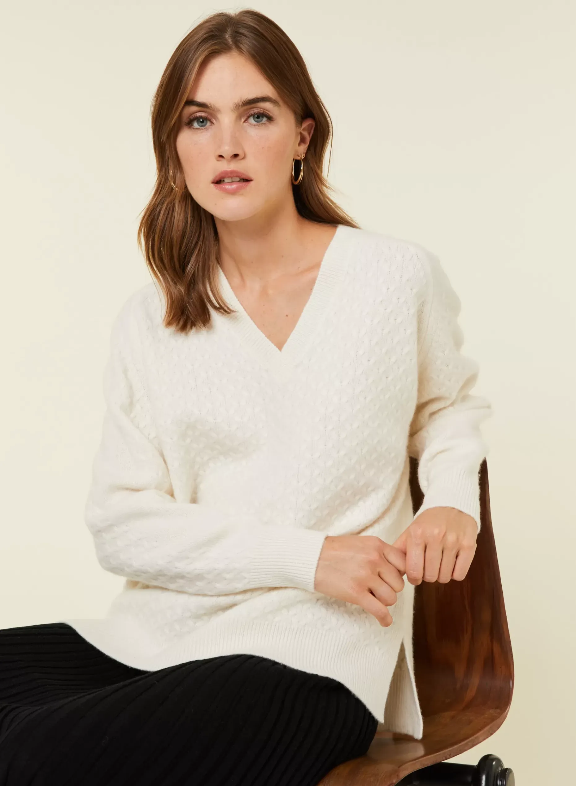 Maison Montagut Pulls>Pull Fentes Jeux De Points Cachemire - Giulia